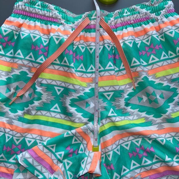 Chubbies The En Fuegos swim trunks elastic stretchy waist teal geometric - Picture 8 of 12